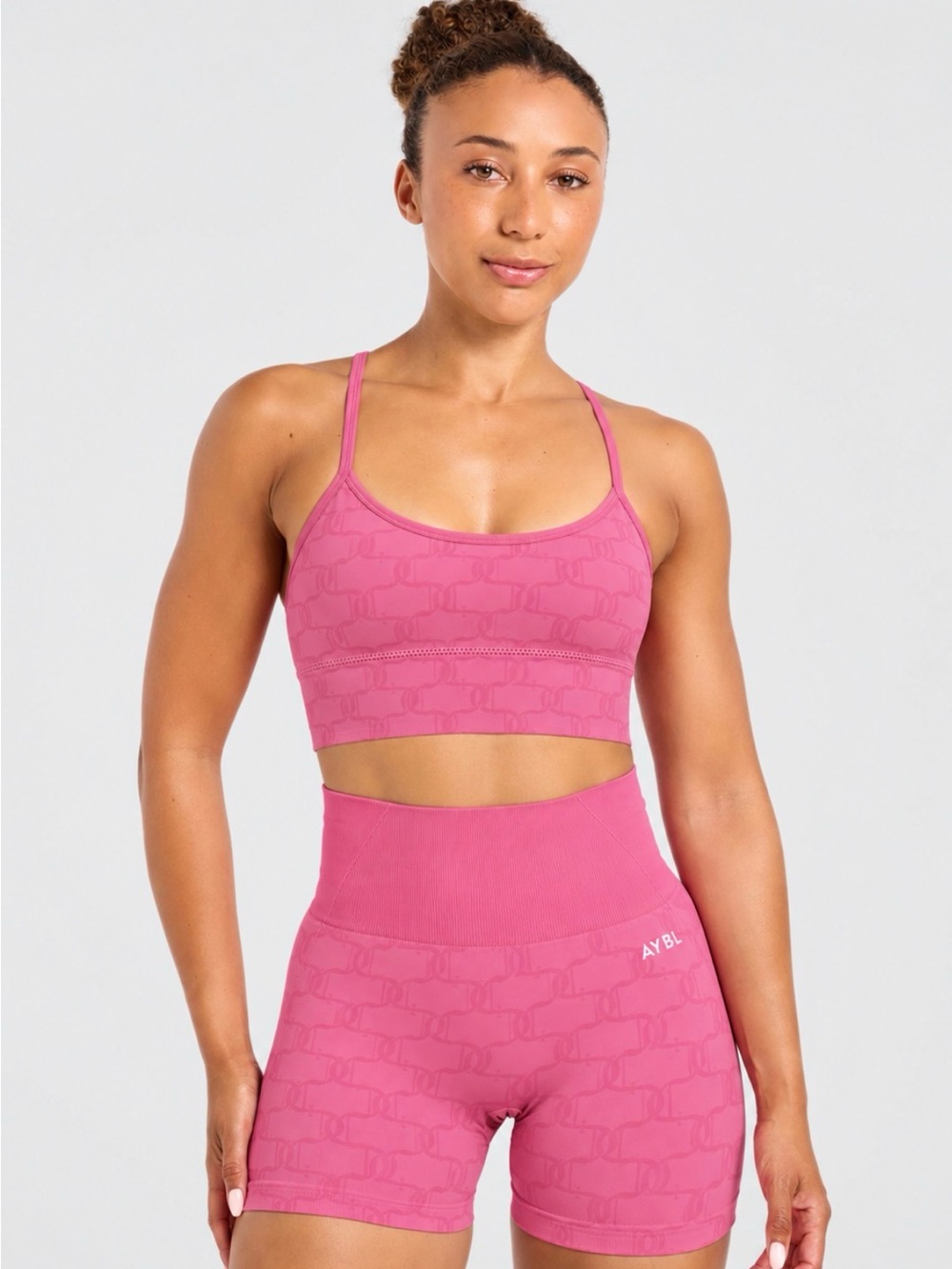 Juicy Couture Pink JC Logo Seamless Longline Bralette Sports Bra Size 2X